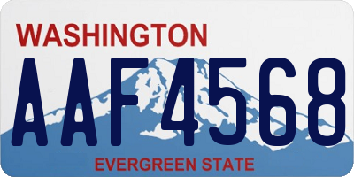 WA license plate AAF4568