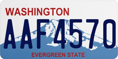 WA license plate AAF4570
