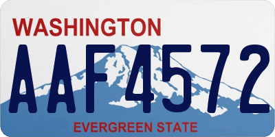 WA license plate AAF4572