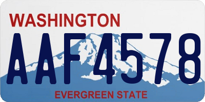 WA license plate AAF4578