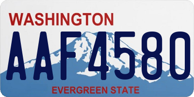WA license plate AAF4580