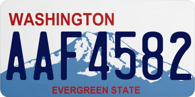 WA license plate AAF4582