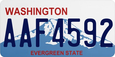 WA license plate AAF4592