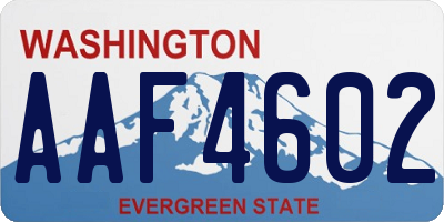 WA license plate AAF4602