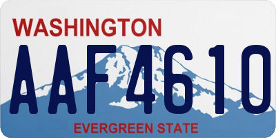 WA license plate AAF4610