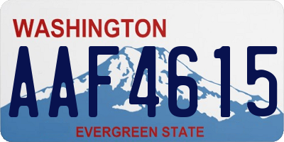 WA license plate AAF4615