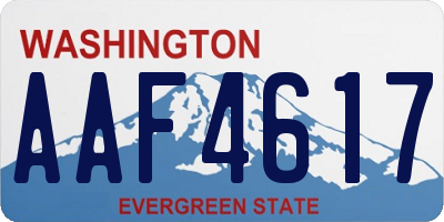 WA license plate AAF4617