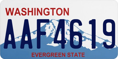 WA license plate AAF4619