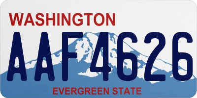 WA license plate AAF4626