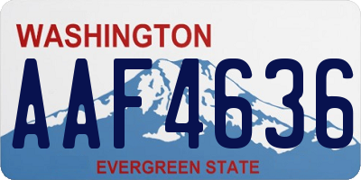 WA license plate AAF4636