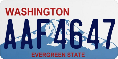 WA license plate AAF4647