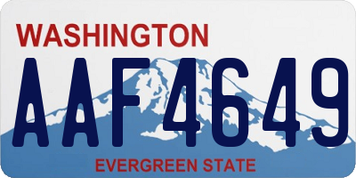 WA license plate AAF4649