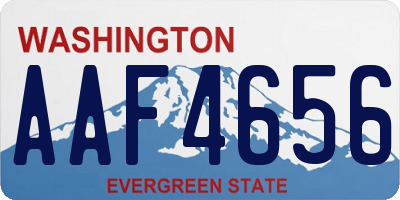 WA license plate AAF4656