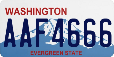 WA license plate AAF4666