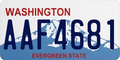 WA license plate AAF4681