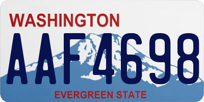 WA license plate AAF4698