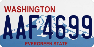 WA license plate AAF4699