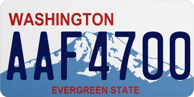 WA license plate AAF4700