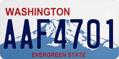 WA license plate AAF4701