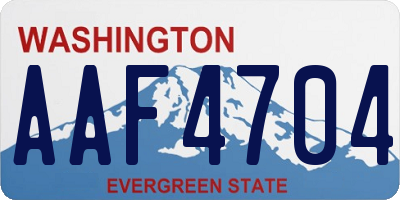 WA license plate AAF4704