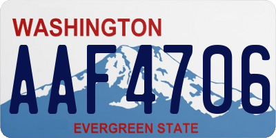 WA license plate AAF4706