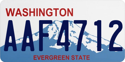 WA license plate AAF4712