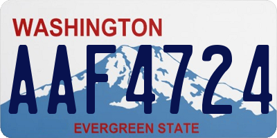 WA license plate AAF4724