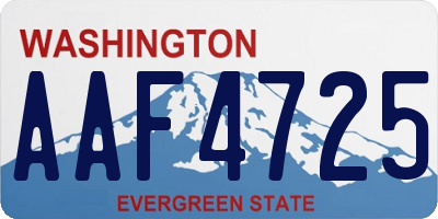 WA license plate AAF4725