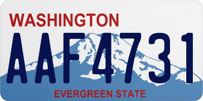 WA license plate AAF4731