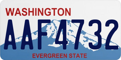 WA license plate AAF4732