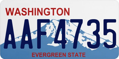 WA license plate AAF4735