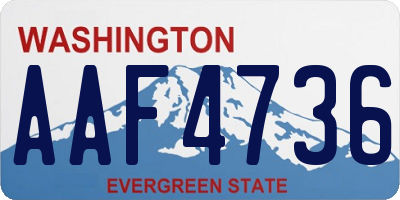 WA license plate AAF4736