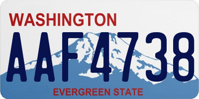 WA license plate AAF4738