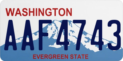 WA license plate AAF4743
