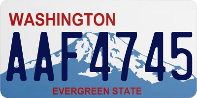 WA license plate AAF4745