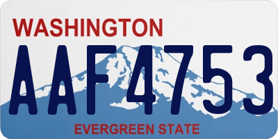 WA license plate AAF4753