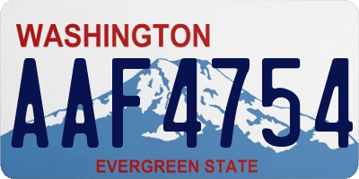 WA license plate AAF4754