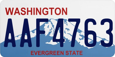 WA license plate AAF4763