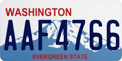 WA license plate AAF4766