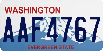 WA license plate AAF4767