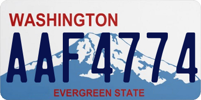 WA license plate AAF4774