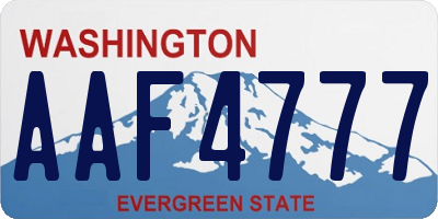 WA license plate AAF4777