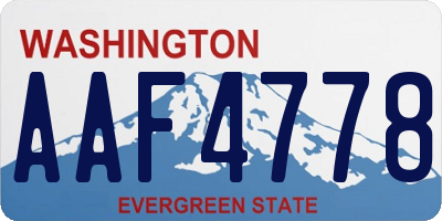 WA license plate AAF4778