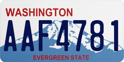 WA license plate AAF4781
