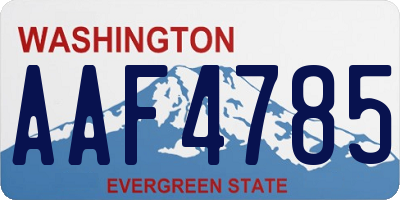 WA license plate AAF4785
