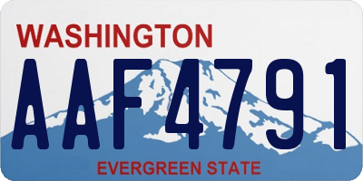WA license plate AAF4791