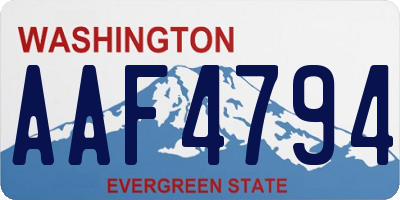 WA license plate AAF4794