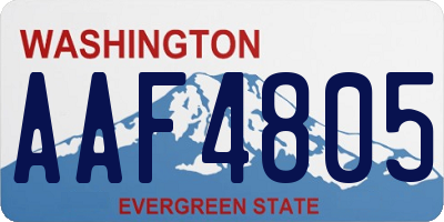 WA license plate AAF4805