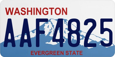 WA license plate AAF4825