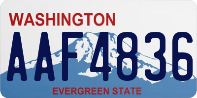 WA license plate AAF4836